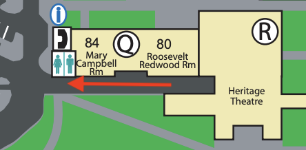 Restrooms location